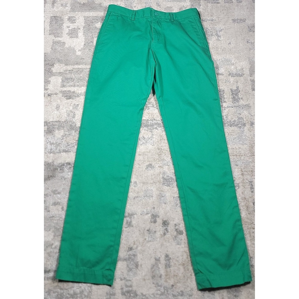 Lacoste Men's Green Slim Straight Leg‎ Fit Slash Pockets Pants Sz 32x32US FR 40